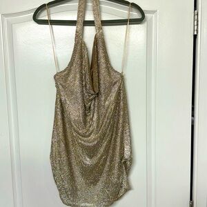 Meshki Meilani Low Back Diamante Mesh Mini Dress